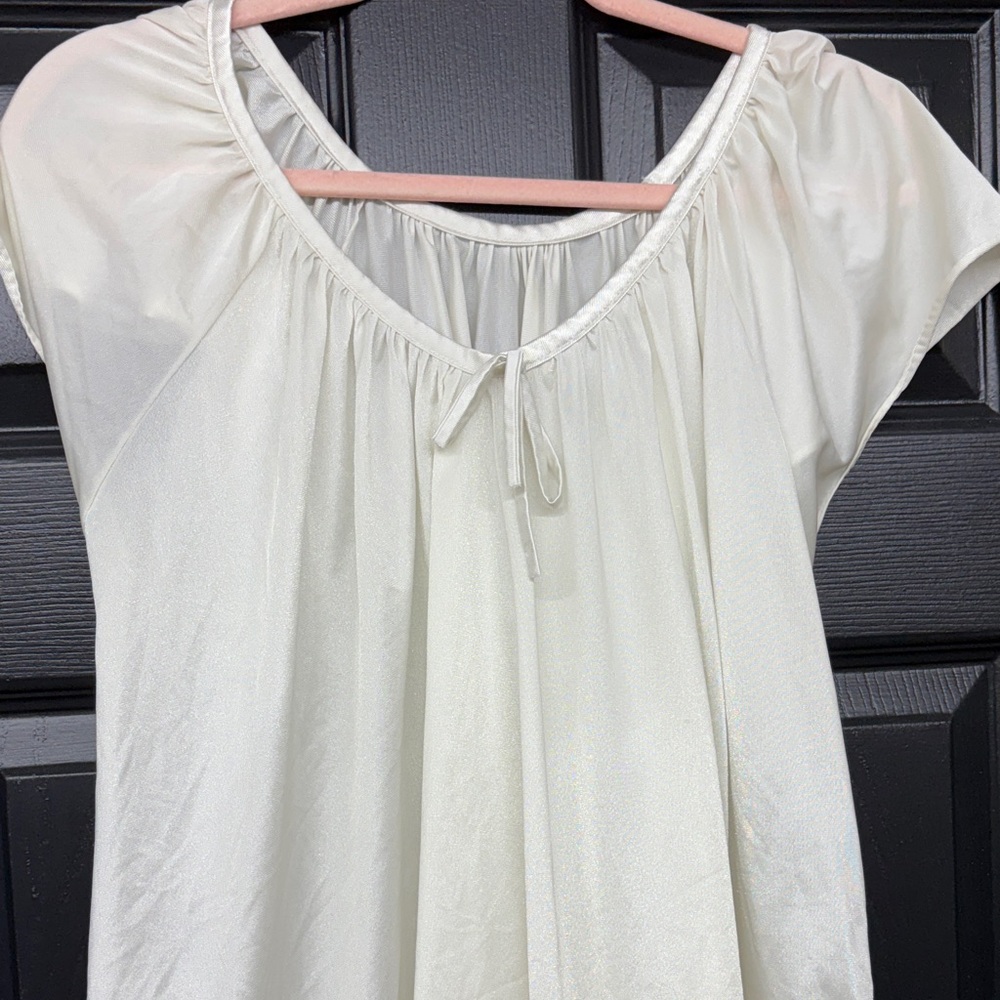 Sheer Ivory Peasant gown size large vintage